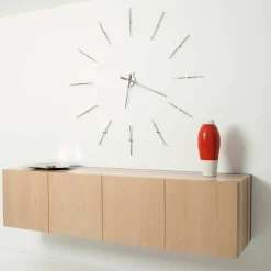 Horloge murale argentée 12 signaux horaires 125 cm Merlín N - Nomon
