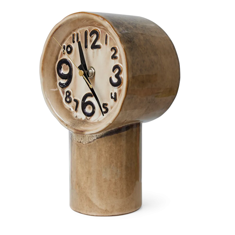 Horloge rétro en céramique crème 23,5cm - HKLIVING