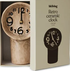 Horloge rétro en céramique crème 23,5cm - HKLIVING