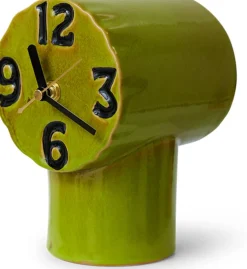 Horloge rétro en céramique olive 17,5cm - HKLIVING