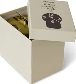 Horloge rétro en céramique olive 17,5cm - HKLIVING