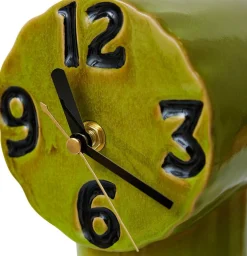 Horloge rétro en céramique olive 17,5cm - HKLIVING