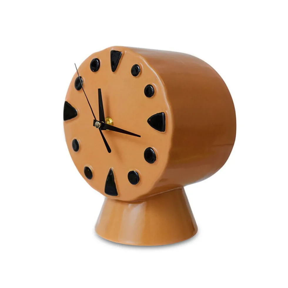 Horloge rétro en céramique peach 20,8cm - HKLIVING