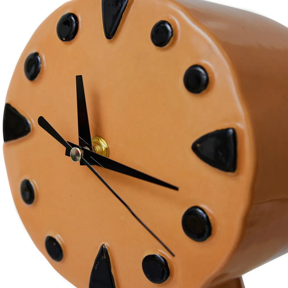 Horloge rétro en céramique peach 20,8cm - HKLIVING