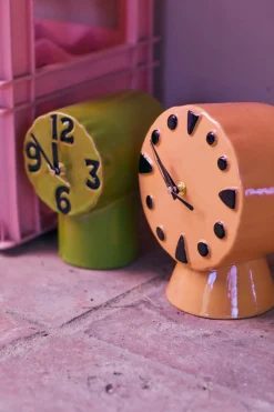 Horloge rétro en céramique peach 20,8cm - HKLIVING