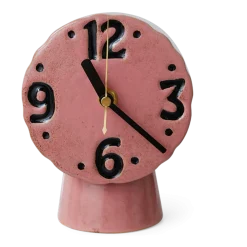 Horloge rétro en céramique rose 16,2cm - HKLIVING