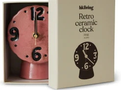 Horloge rétro en céramique rose 16,2cm - HKLIVING