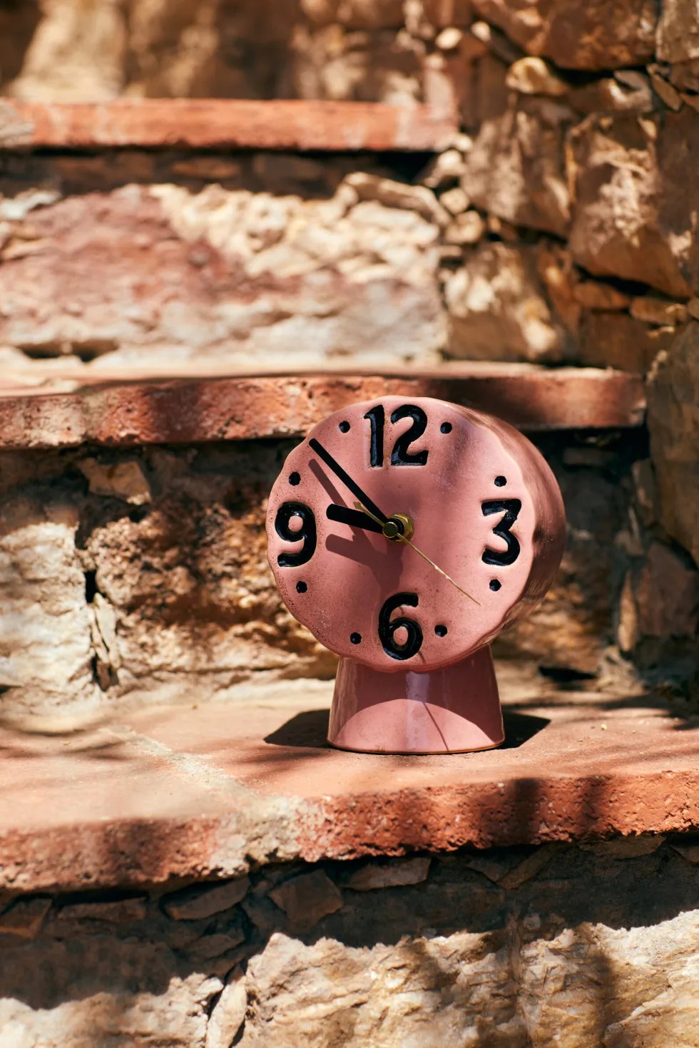 Horloge rétro en céramique rose 16,2cm - HKLIVING