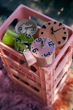 Horloge rétro en céramique rose 16,2cm - HKLIVING