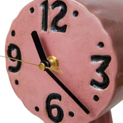 Horloge rétro en céramique rose 16,2cm - HKLIVING