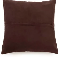 Housse de coussin en cuir 40 x 40 cm chocolat - Bazar Bizar
