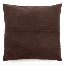 Housse de coussin en cuir 60 x 60 cm chocolat - Bazar Bizar