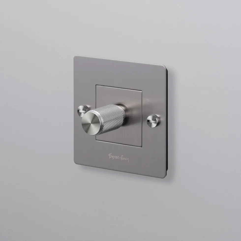 Interrupteur gradateur 1G argent 100W Dimmer - Buster+Punch