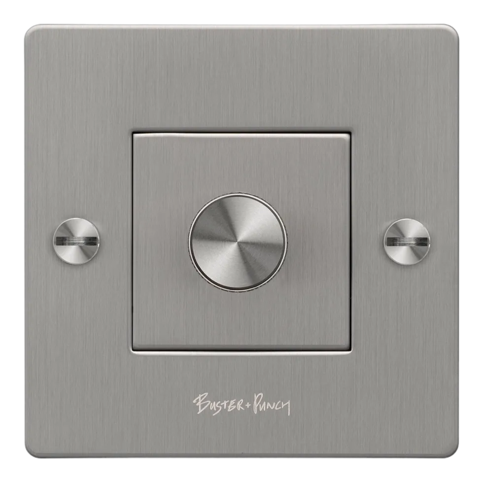 Interrupteur gradateur 1G argent 100W Dimmer - Buster+Punch
