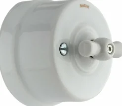 Interrupteur va-et-vient en porcelaine blanche Garby - Fontini