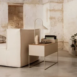 Jardinière avec pieds bas en métal beige Plant Box - Ferm Living