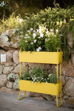 Jardinière en aluminium blanc 100x208x29cm Greens Trio - Maiori