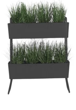 Jardinière en aluminium charbon 100x120x29cm Greens Duo - Maiori