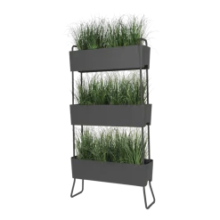 Jardinière en aluminium charbon 100x208x29cm Greens Trio - Maiori