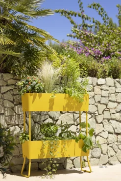 Jardinière en aluminium charbon 100x208x29cm Greens Trio - Maiori
