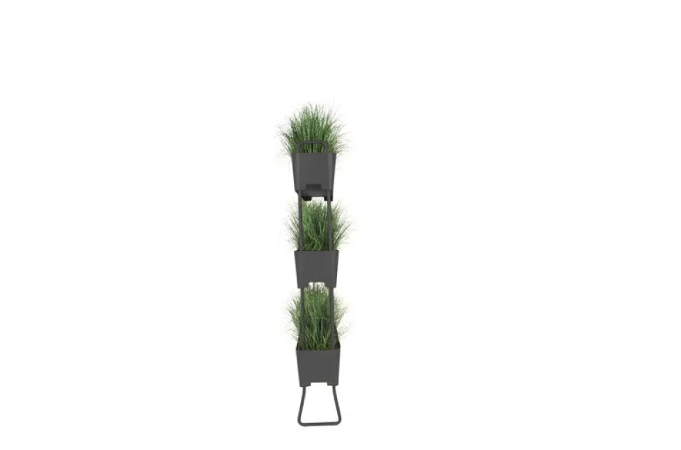 Jardinière en aluminium charbon 100x208x29cm Greens Trio - Maiori