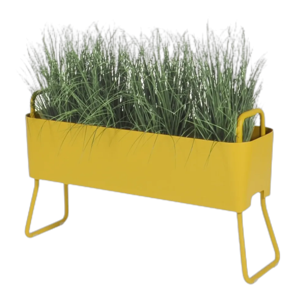 Jardinière en aluminium moutarde 100x46x29cm Greens Mini - Maiori
