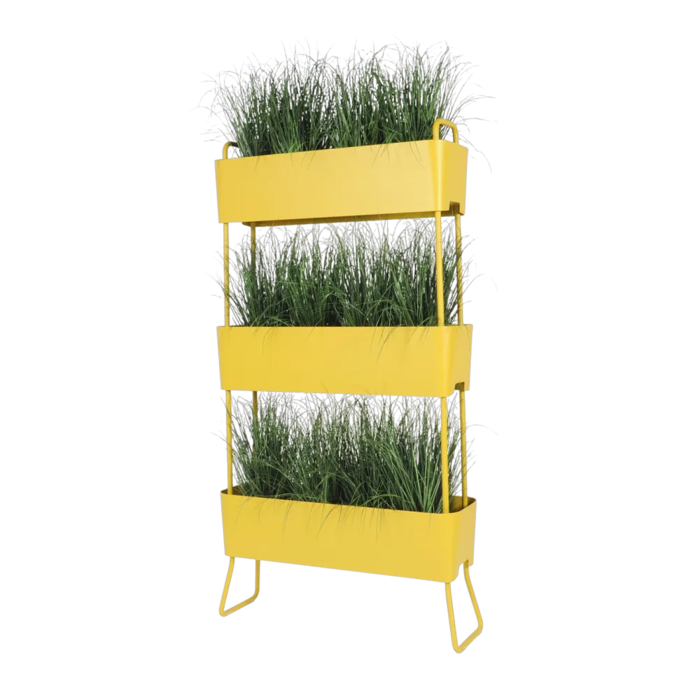 Jardinière en aluminium moutarde 100x208x29cm Greens Trio - Maiori