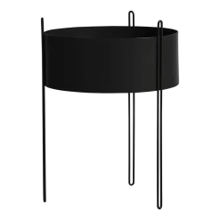 Jardinière sur pied large en métal noir 20litres - Woud