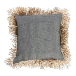 La housse de coussin Bonita en coton - Noir naturel - 60X60 - Bazar Bizar