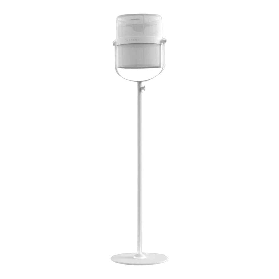 Lampadaire abat-jour blanc et pied blanc La Lampe Paris - Maiori