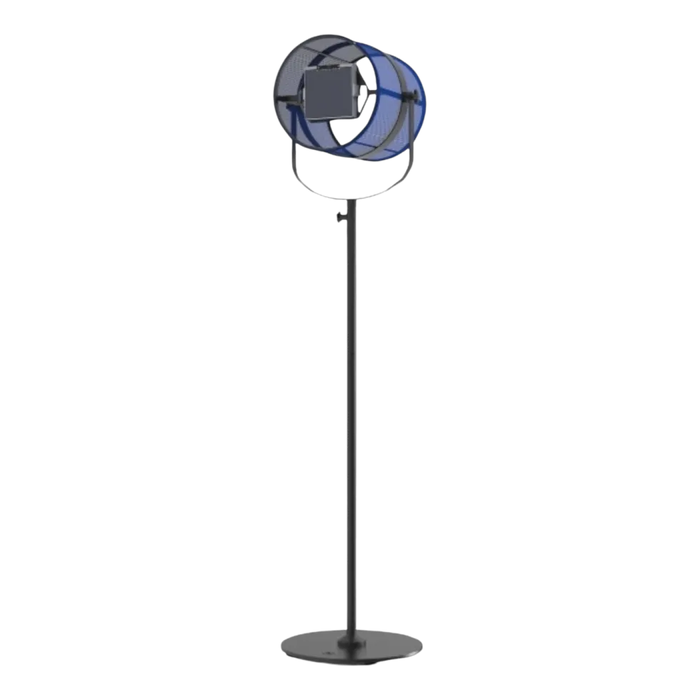 Lampadaire abat-jour bleu marine et pied charbon La Lampe Paris - Maiori