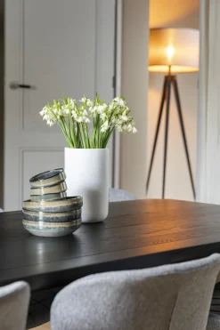 Lampadaire avec trépied en métal noir et abat jour en tissu gris 50x157cm Tripod - Zuiver