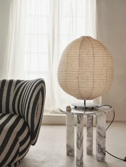 Lampadaire bas en papier washi naturel 63,3cm Kurbis - Ferm Living