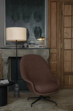 Lampadaire blanc base en marbre gris Gravity - Gubi