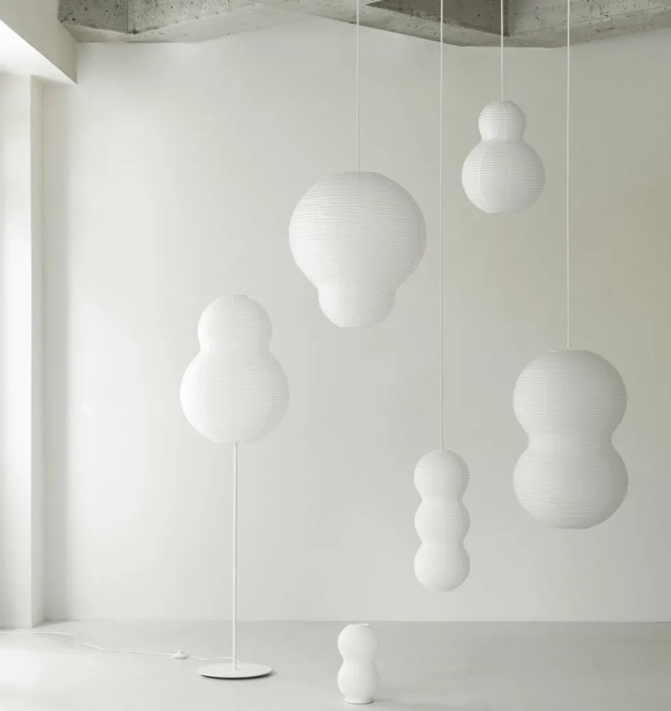 Lampadaire blanc sans abat-jour Puff Lamp - Normann Copenhagen