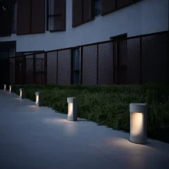 Lampadaire d'extérieur dimmable en béton gris 35cm Moai B/35 - Bover