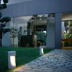 Lampadaire d'extérieur dimmable en béton gris 35cm Moai B/35 - Bover