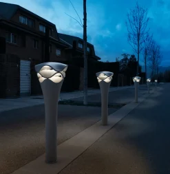 Lampadaire d'extérieur dimmable en polyuréthane gris pierre 27cm Cornet - Bover