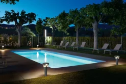 Lampadaire d'extérieur dimmable en polyuréthane gris pierre 77cm Cornet - Bover