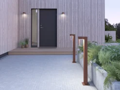 Lampadaire d'extérieur en métal rouille 94,7cm Bollard Moon - Belid