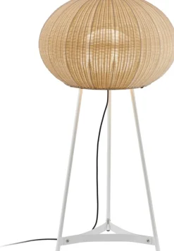 Lampadaire d'extérieur led triac en aluminium et abat-jour ivoire 133cm Garota P/02 - Bover