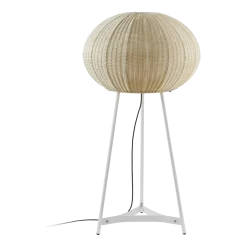 Lampadaire d'extérieur led triac en aluminium et abat-jour ivoire 133cm Garota P/02 - Bover