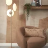 Lampadaire 3 disques en verre blanc et sable 161cm Sapporo - It's about Romi