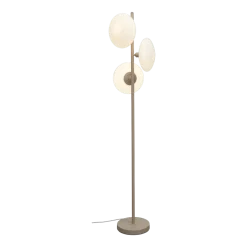 Lampadaire 3 disques en verre blanc et sable 161cm Sapporo - It's about Romi