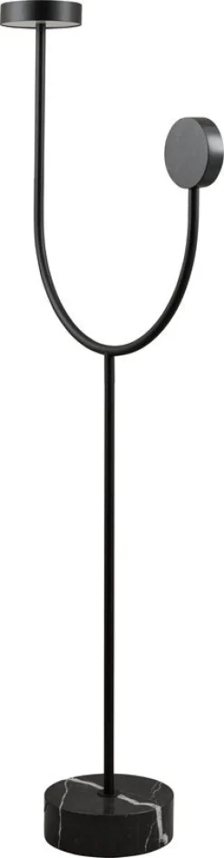 Lampadaire en acier et base en marbre noir 127 cm Grasil - AYTM