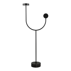Lampadaire en acier et base en marbre noir 127 cm Grasil - AYTM