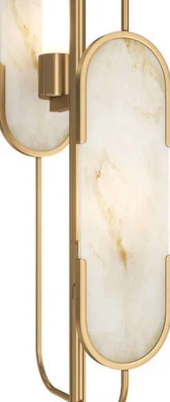 Lampadaire en aluminium doré et abat-jour en pierre naturelle 160 cm Marmo - Maytoni