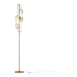 Lampadaire en aluminium doré et abat-jour en pierre naturelle 160 cm Marmo - Maytoni
