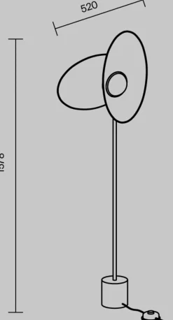 Lampadaire en aluminium noir 157x52cm Evolution - Maytoni