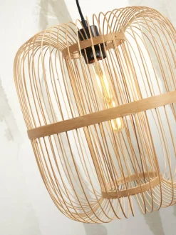 Lampadaire en bambou naturel avec abat-jour en bois naturel 176x38 cm Hokkaido - Good & Mojo